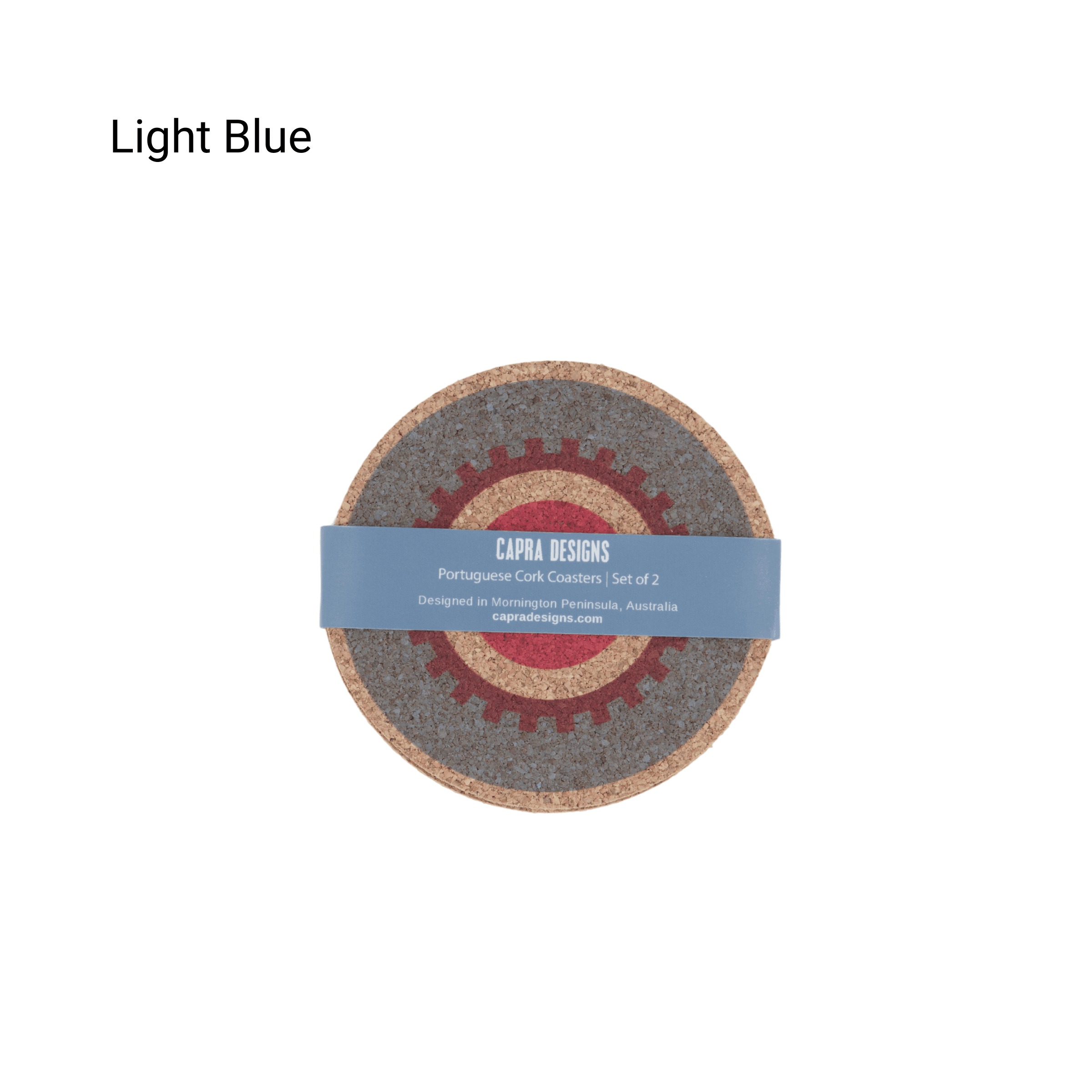 Blue Roundcork Coasters_Capra Designs