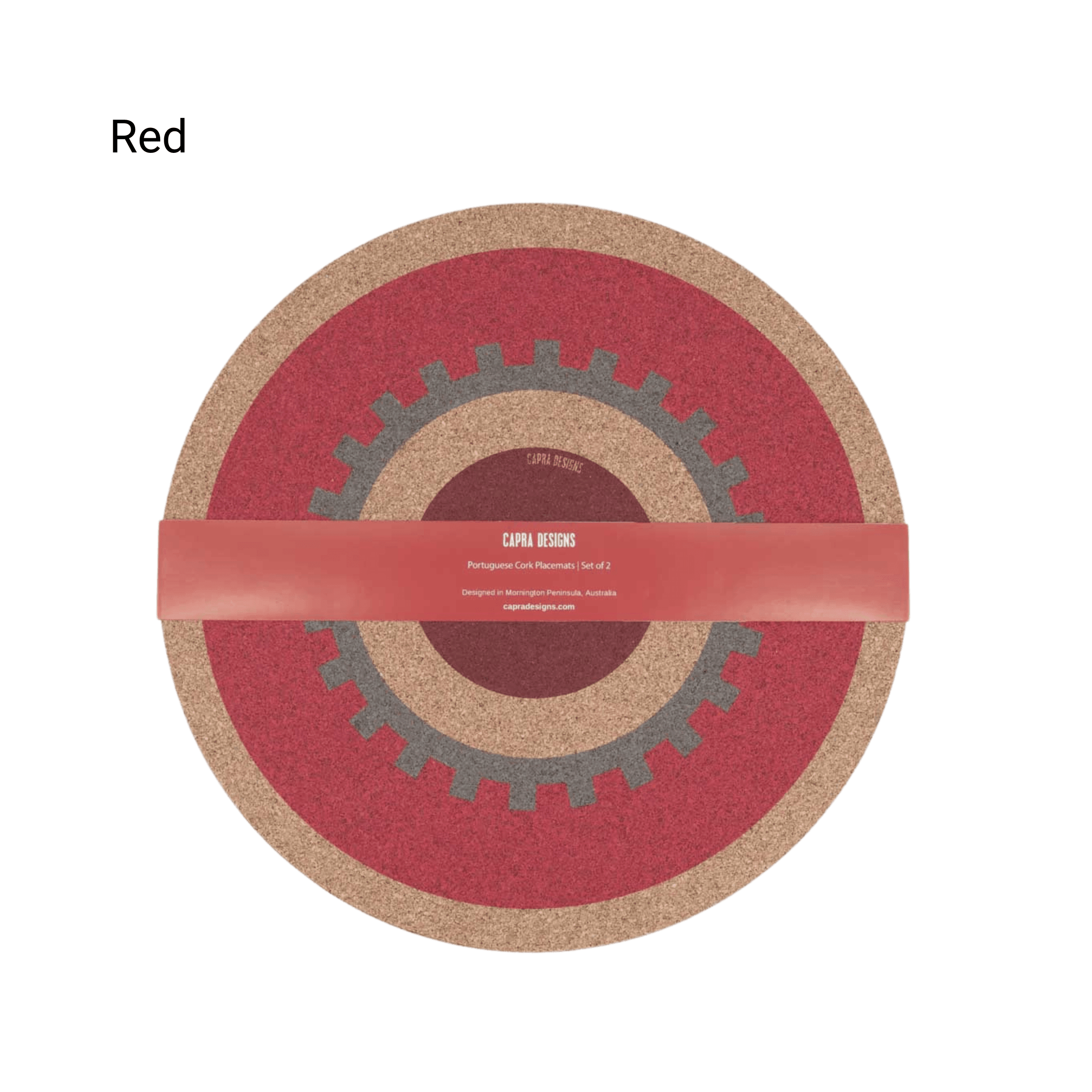 Large Round Red Placemats_Capra Designs