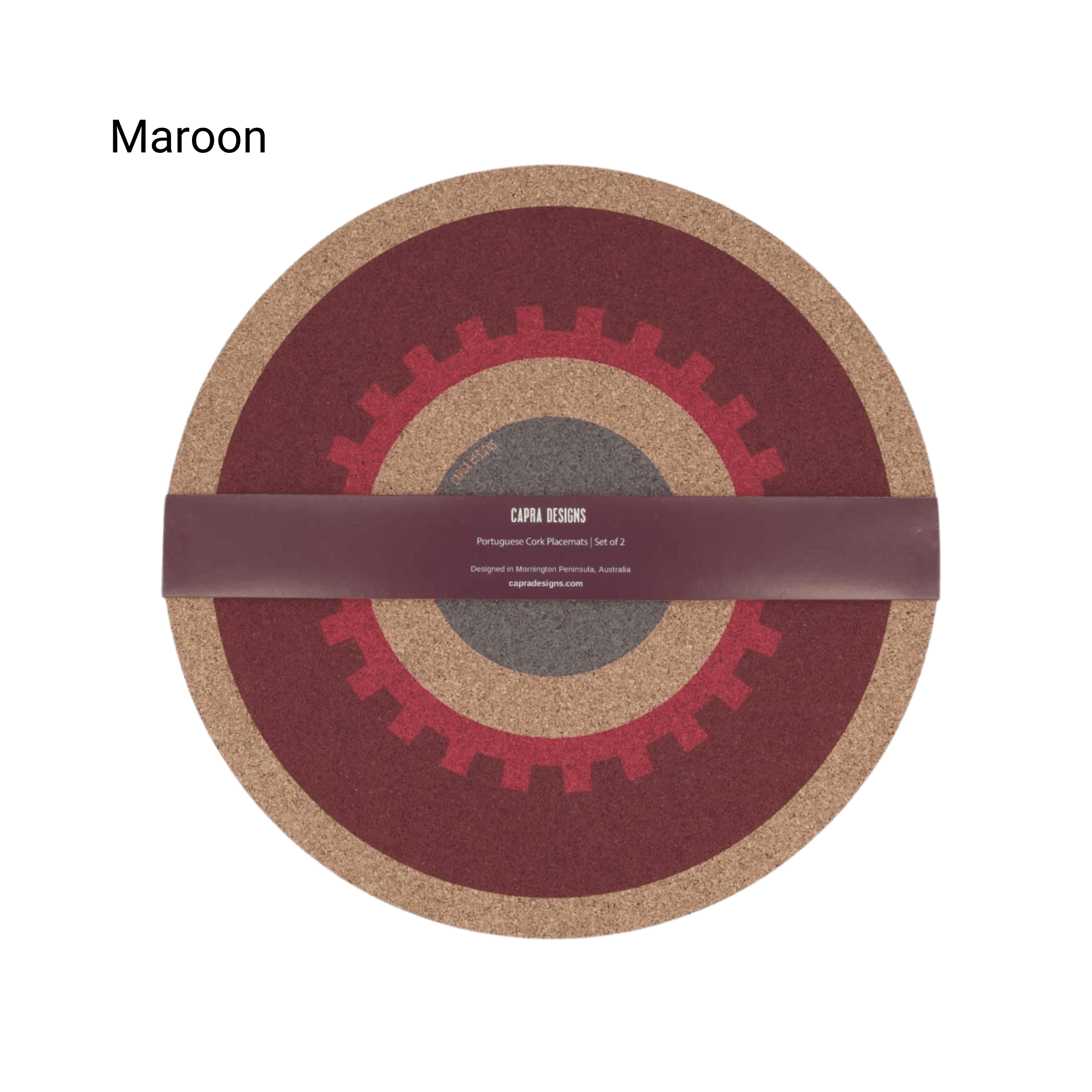 Red Round placemat_Capra Designs