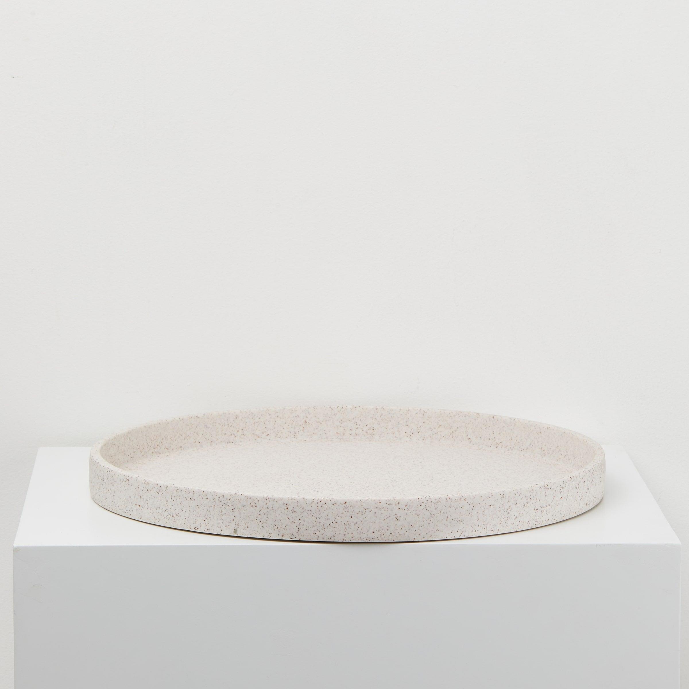Specked Tray Large White Clay Speckle