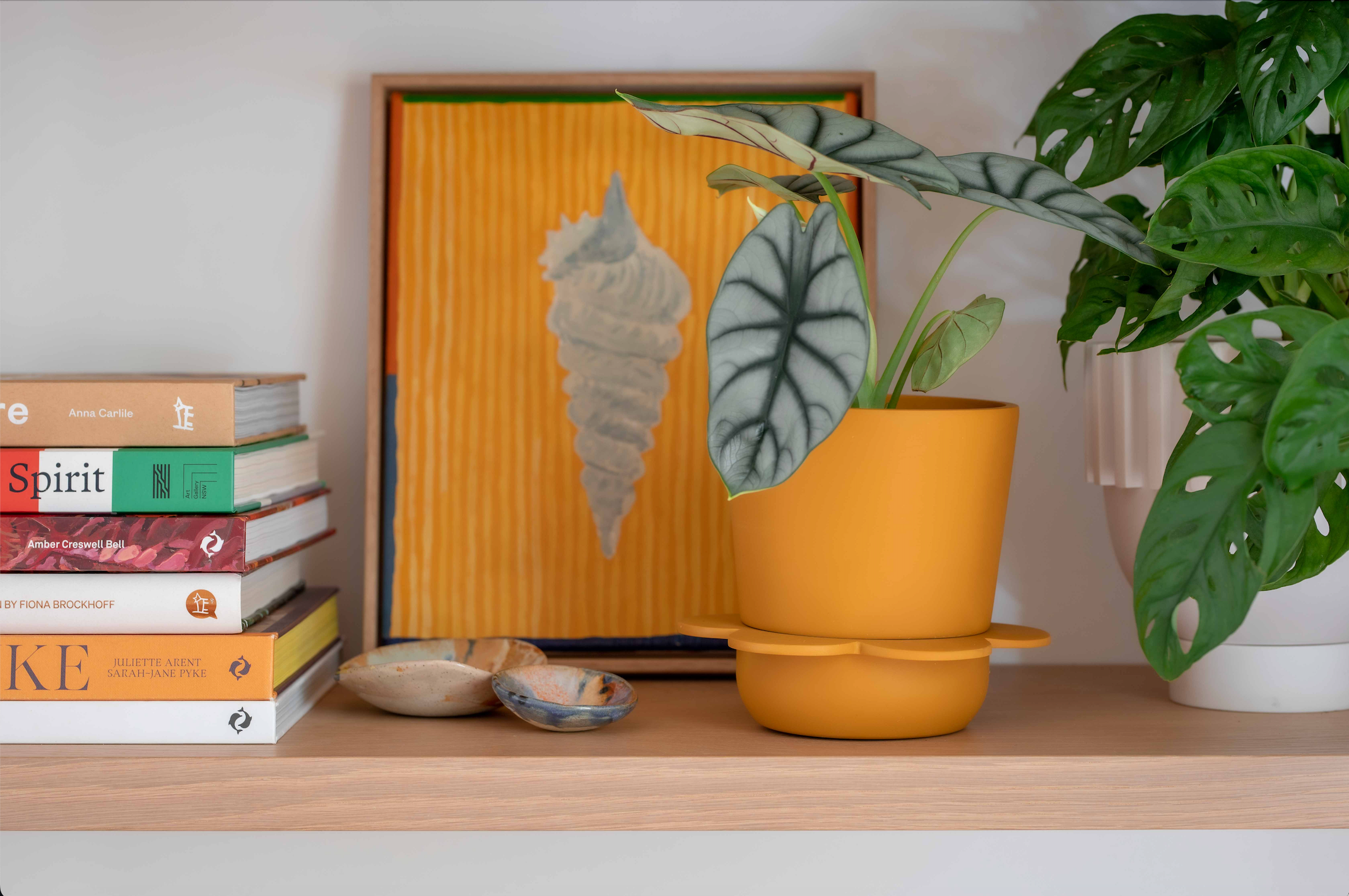 Shelf Styling with planters
