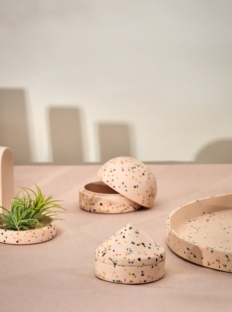 terrazzo trays and boxes
