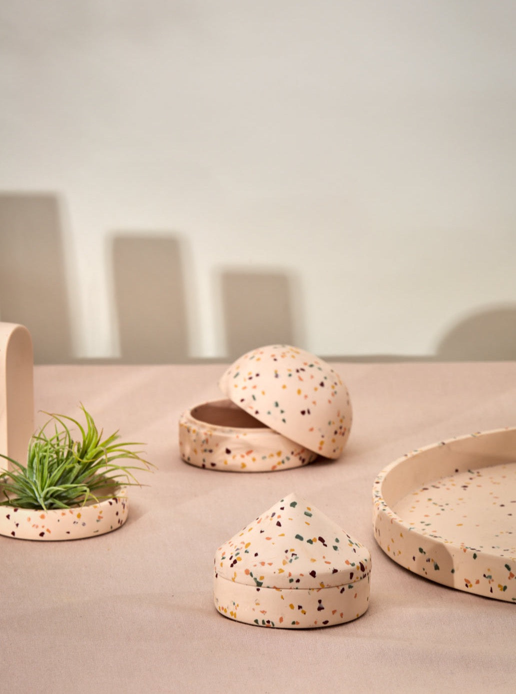 terrazzo trays and boxes