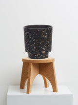 Black Terrazzo pot with stand