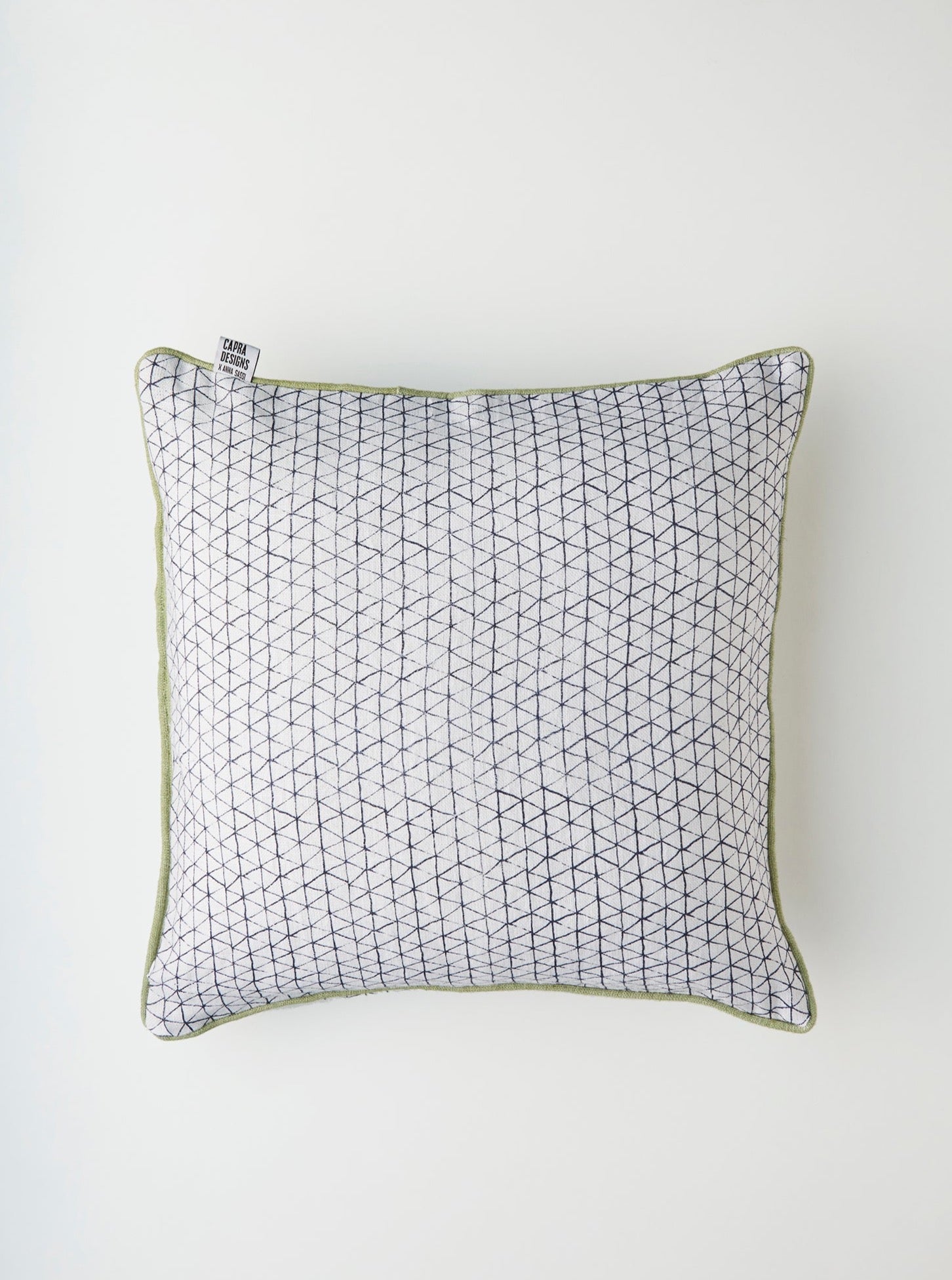 Navy and white cushion cover