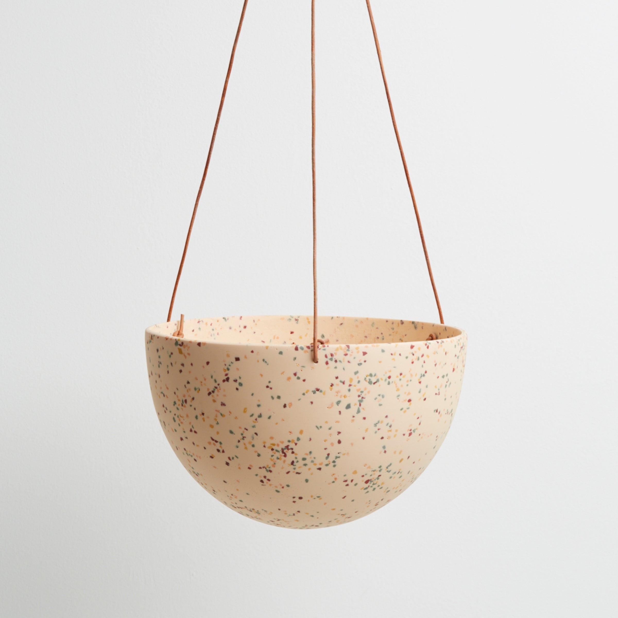 salt terrazzo hanging pots