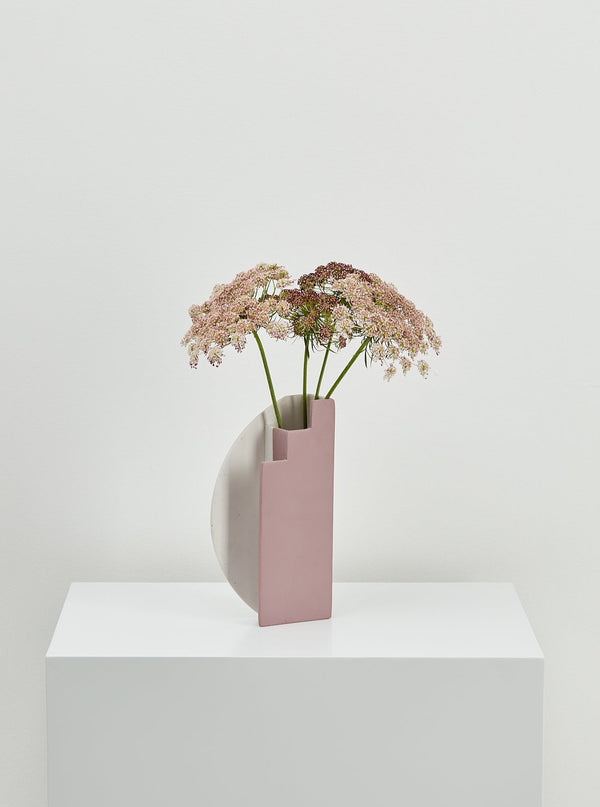 designer vase with plant