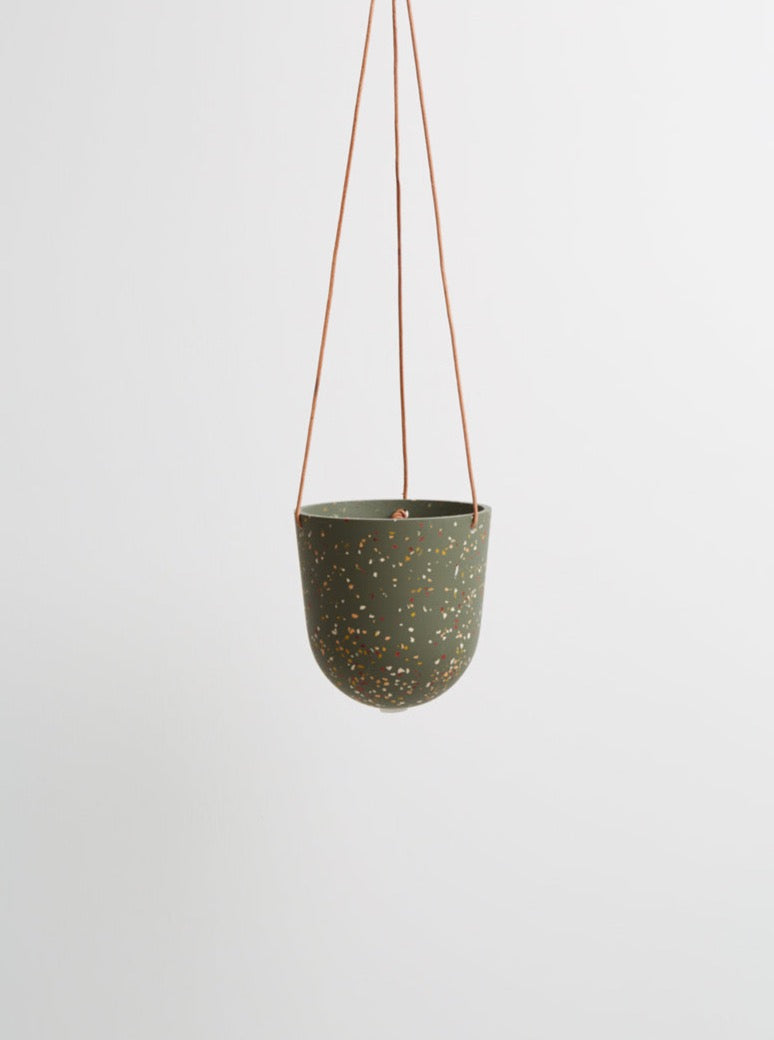 agave terrazzo hanging pots