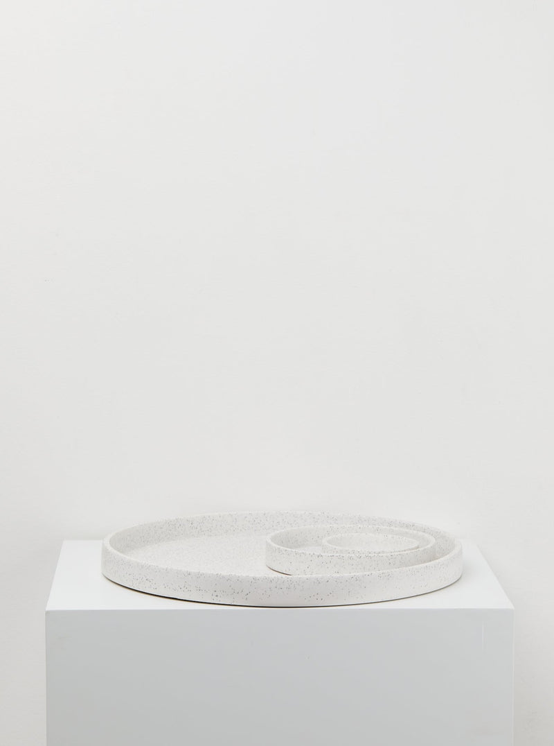 Specked Tray Large White agave Speckle set